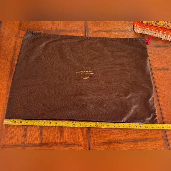 Kate Spade Brown Dust Bag with Pink Drawstring