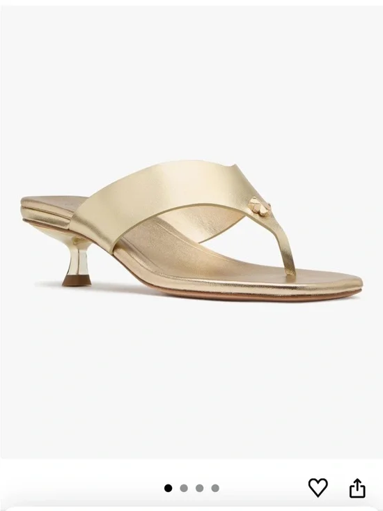 Kate Spade New York Kitten Heel Sandals Size 8 NIB Gold