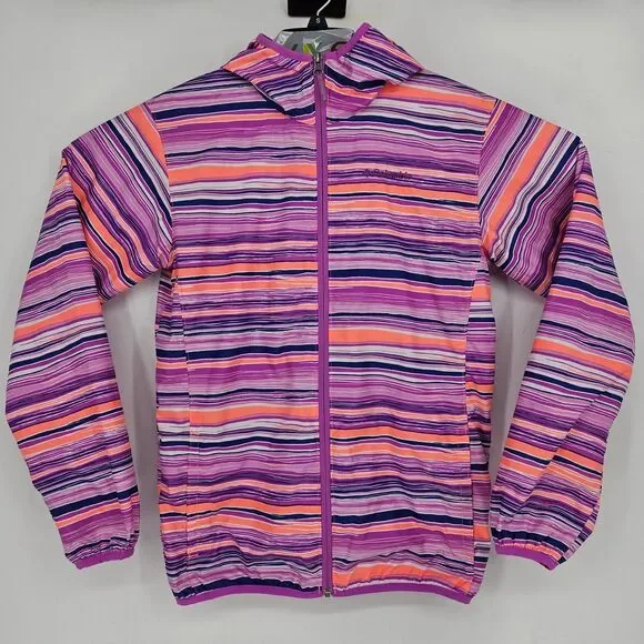 Columbia Jacket Girls XL 18 20 Pixel Grabber Lightweight Pink Striped‎ Outdoors