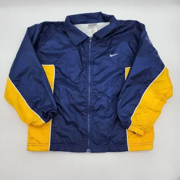 Nike‎ Kids Boys Size 7 Navy Yellow Windbreaker Jacket