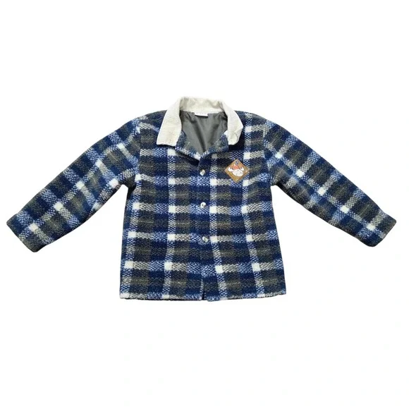 B.T.‎ Kids Boys 4T Coat Jacket Plaid Fleece Corduroy Collar Lined Warm Soft