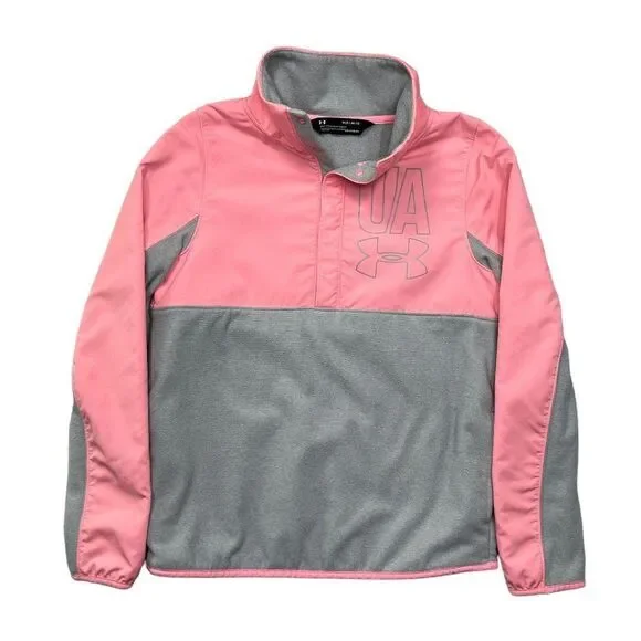 Under Armour‎ Sweater Sweatshirt Girls 1/4 Button Lightweight Pullover Jacket