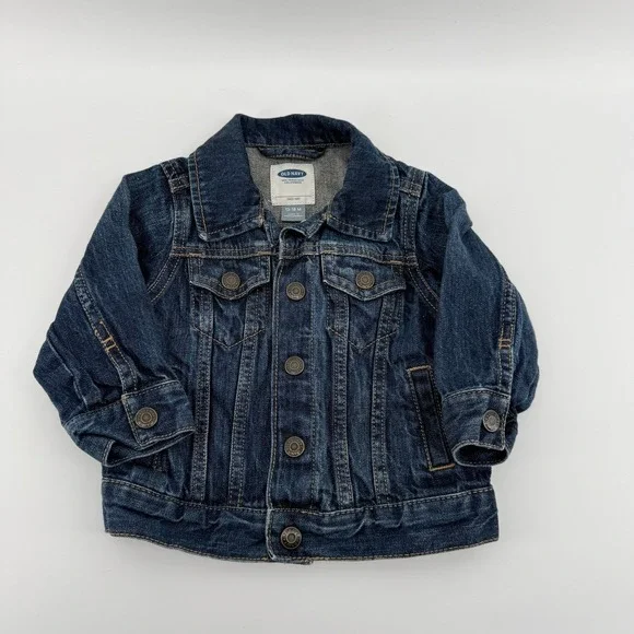 Old‎ Navy Denim Trucker Jacket Baby Boy 12-18 Months Medium Wash Blue Cotton