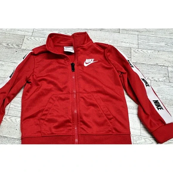 NIKE Red Track Jacket‎ Boys 24 Months Full Zip Pockets Toddler Coat Active