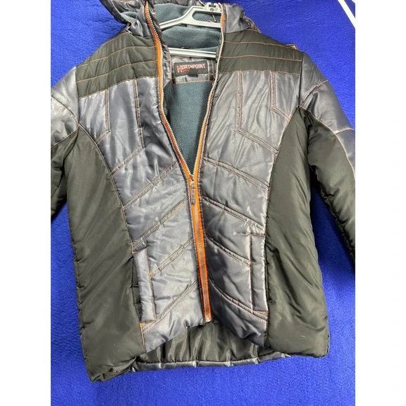 Gorpcore Boys Northpoint Puffer Jacket XL 18/20 Black Charcoal Orange