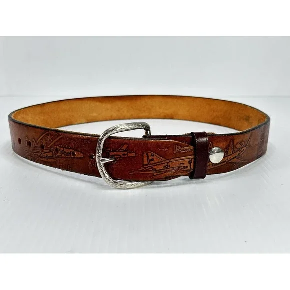 Vintage United States AirForce‎ US Air Force 32 Gavere Leather Belt Made In USA