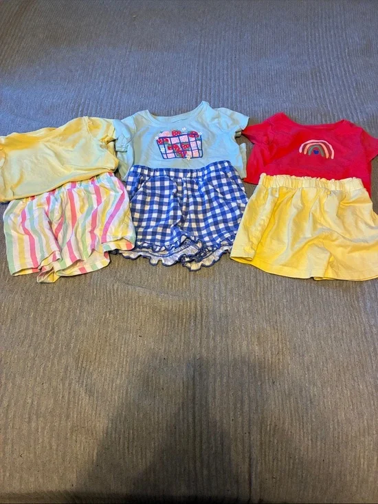 3 sets Girls Matching Sets - Yellow, Blue, Red, Pink