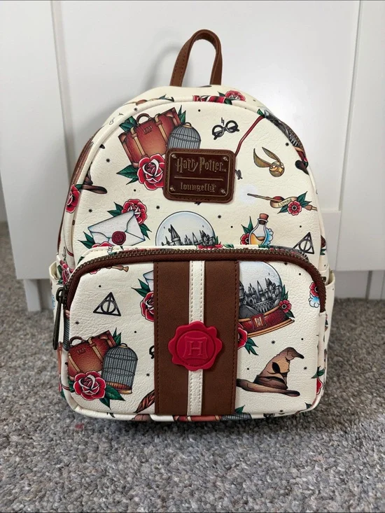 Loungefly Felix Felicis Harry Potter Tattoo Art Deathly Hallows Mini Backpack