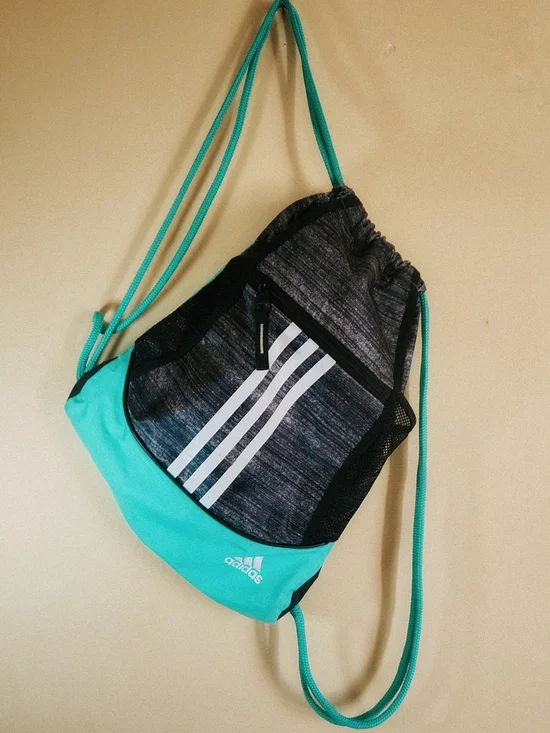 Adidas Drawstring Gym Sack in Teal & Charcoal