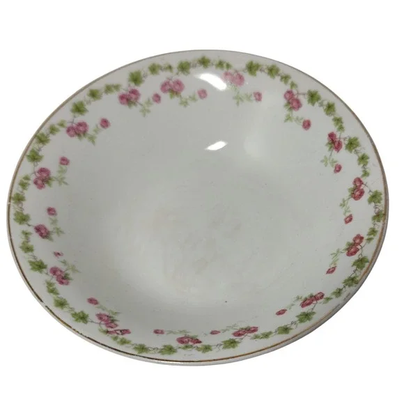 Vintage Steubenville Desert Small Bowl Pink Floral Gold‎ Trim Made In USA SEE
