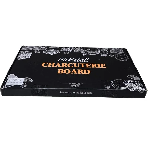 Dwatan Home Pickleball Charcuterie Board Set 2-Piece Bamboo Serving Tray New‎