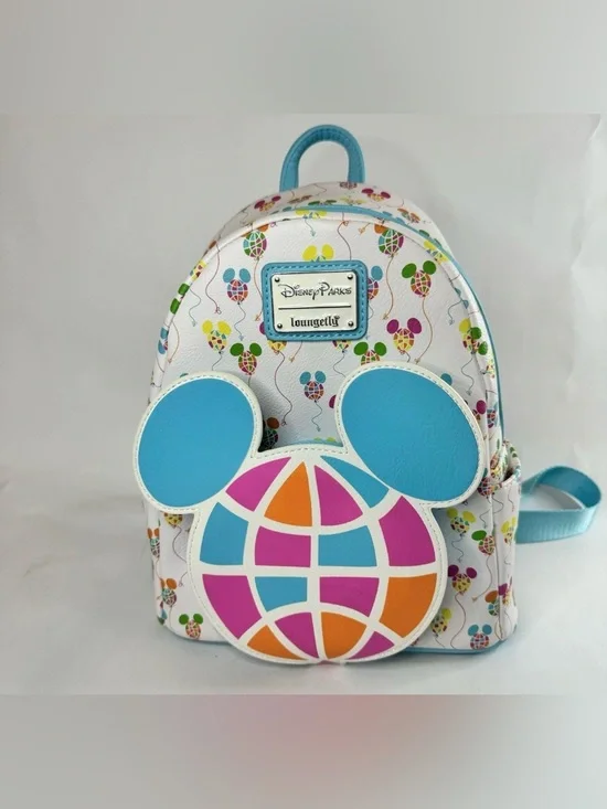 Disney Parks Epcot Loungefly Mini Backpack Mickey Mouse Balloons Vault 50th