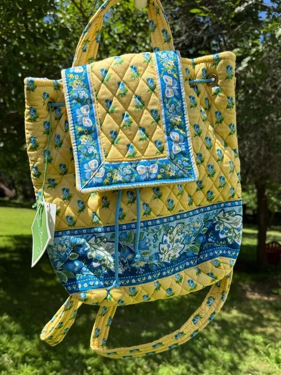 Vera Bradley Mimi Backpack Katherine 2004 NWT Y2K Rare Vintage Blue Yellow