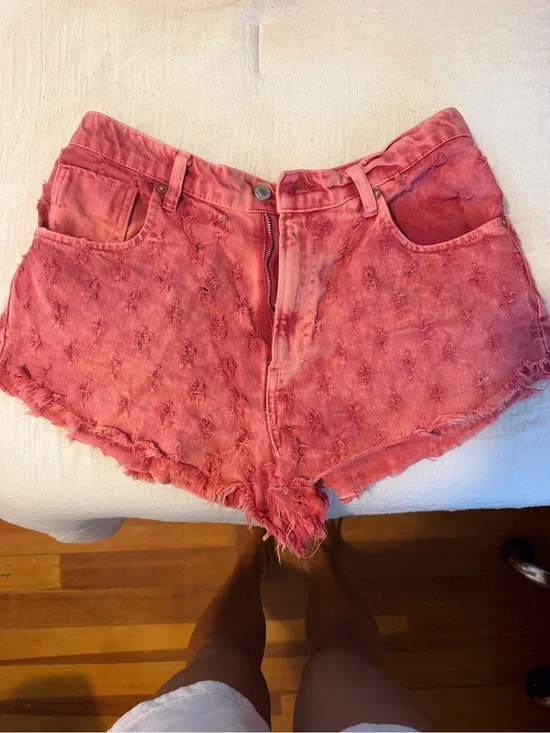 Free People Faded Distressed Denim Shorts