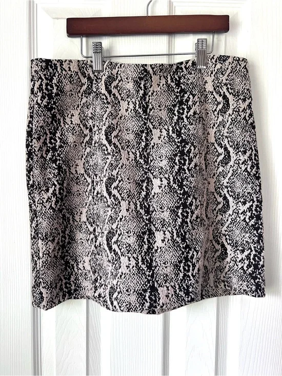 Free People Snake Print Mini Skirt Blush Black Size 12