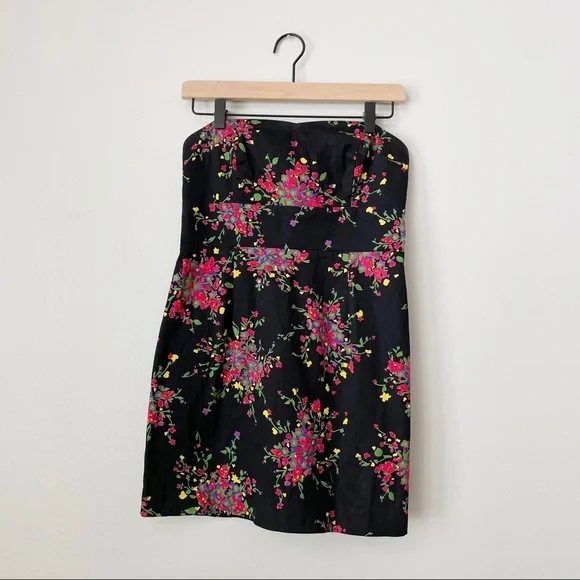 Free People Poison Apple Black Floral Full Zip Mini Dress