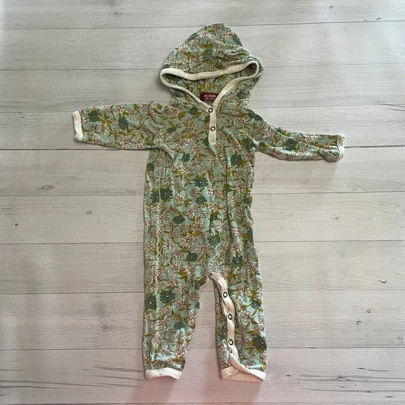 Milkbarn baby girls floral hooded romper‎ 3-6 months