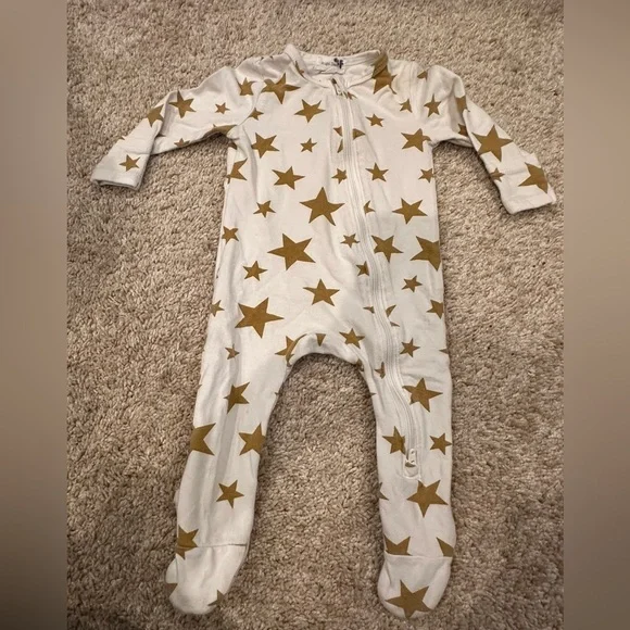 Designer- Angel Dear White and Gold Star Kids Footie