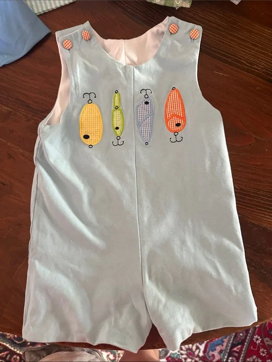 Stitchy Fish romper 9mo