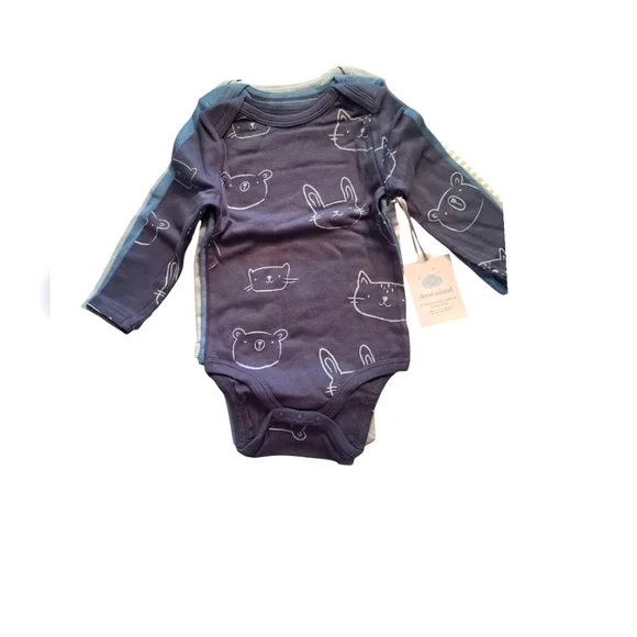 Blue Animal Print Kids One Piece Bodysuits Size 18M