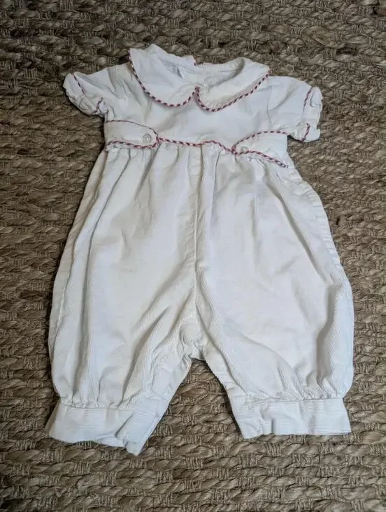 Anvy Kids Long Bubble size 3 Months White Red Longall Boutique Cotton