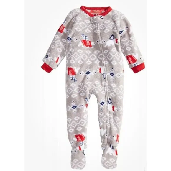 Family Pajamas Matching Baby Polar Bear Footed‎ Pajamas Size 24 months