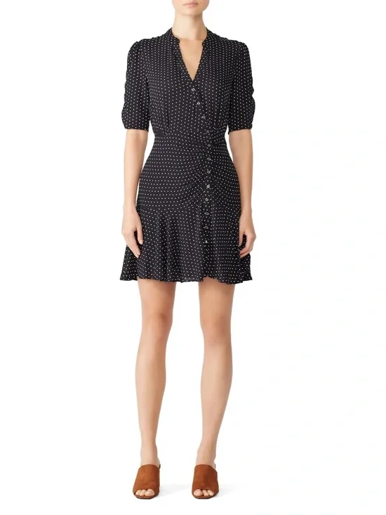 Free People Pippa Black and White Polka Dot Mini Dress