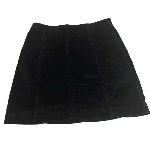Free People Black Corduroy Skirt 15” Length Sz 0 / XS
