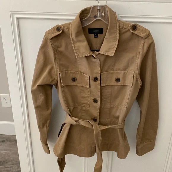 J Crew safari chino peplum jacket size M