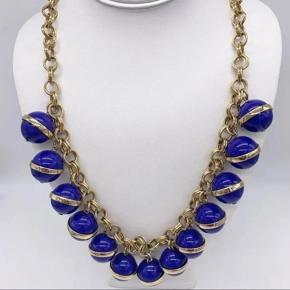 J. Crew Bold Blue Bauble Necklace