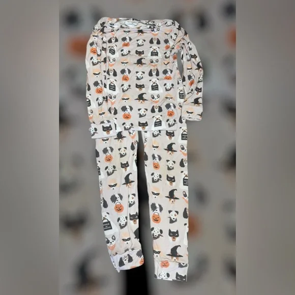 Harper Handmade Two Piece Pajamas SZ 8 Halloween Dogs
