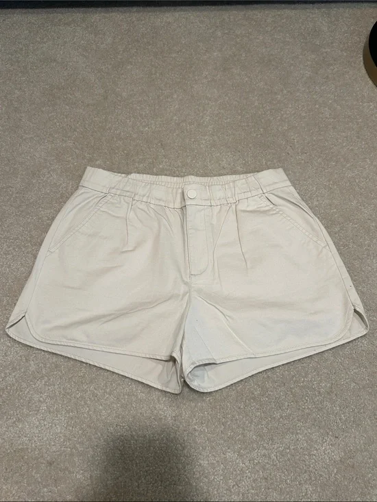 J. Crew Off-White Elastic Waist Athletic Shorts