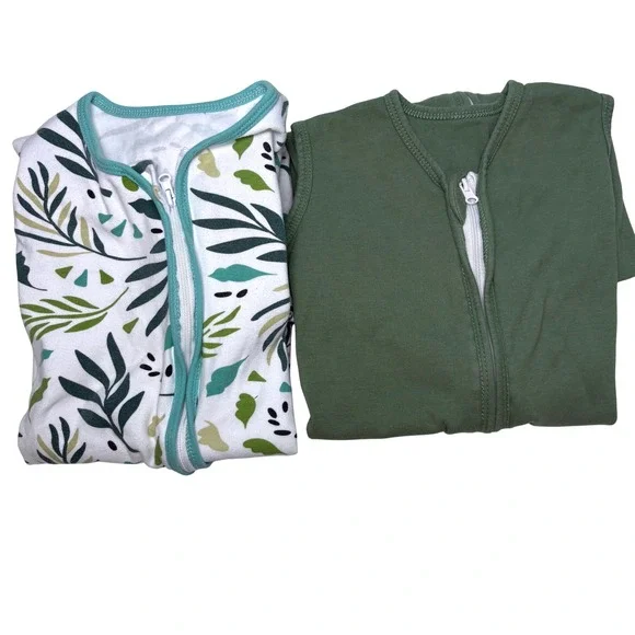 Lot of 2 Sleep Sack 6-18M Green Leaf Wearable Blanket Cotton Cute Castle Yoofoss