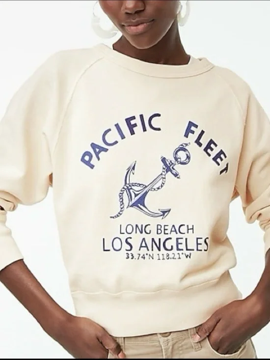 J. CREW Garment-Dyed Pacific Fleet Sweatshirt In Original Cotton Terry