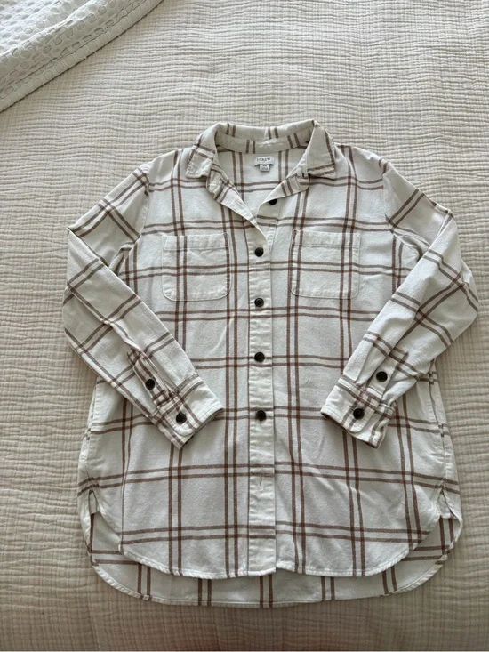 J Crew Plaid Flannel Shacket