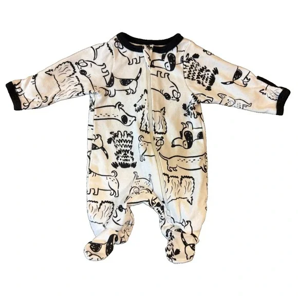 Wonder Nation Baby Boy Sleeper Preemie Zipper Outfit Romper One Piece Pajama Dog