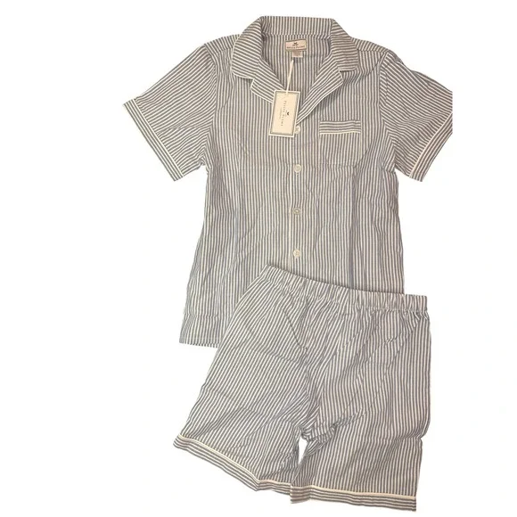 Petite Plume Boys French Blue Seersucker Short Pajama Set Size 12 SSSBSS112