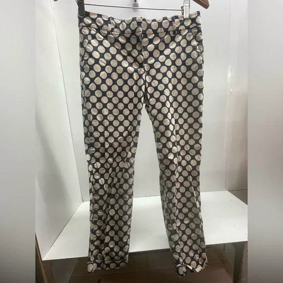J. Crew Navy and Tan‎ Polka Dot Cafe Capris