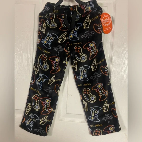 🔴 3/$12 Wonder Nation Boys’ Black‎ Gaming Themed Pajama Pants! NWT! Size XS 4-5