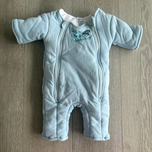 Baby Merlin Magic Sleepsuit Kids Toddler Blue Cotton‎ Swaddle Size Small 3-6 M