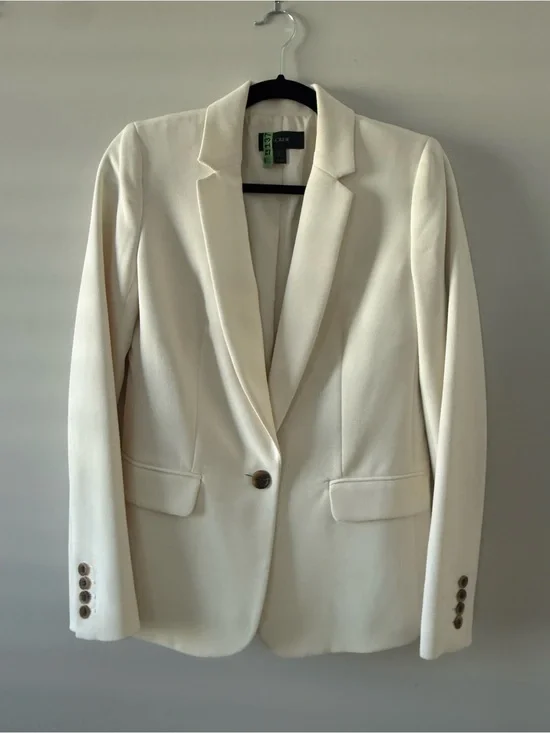 J. Crew Cream Single-Button Tailored Blazer