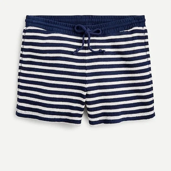 J.Crew Waffle drawstring short in stripe AY073