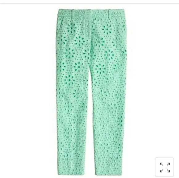 J. Crew Cafe Lace Capri Mint Pants