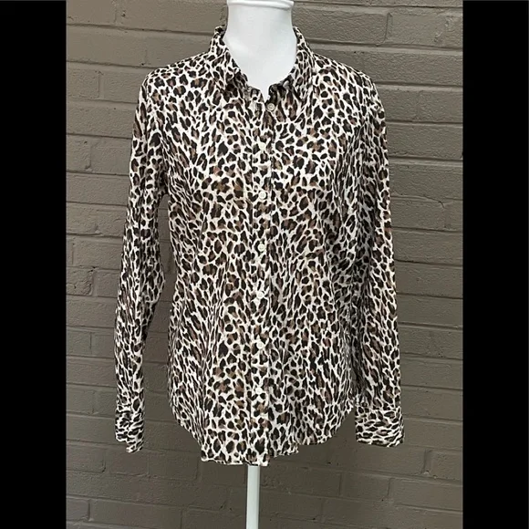 J.Crew  Cotton Animal Print button down M