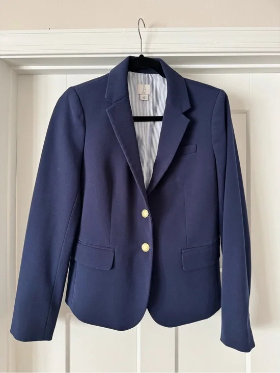 J. Crew Navy Blazer with Gold Buttons