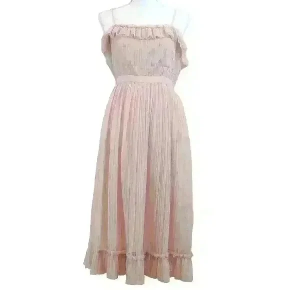 J.Crew Pink Ruffle‎ Tulle Midi Dress in 