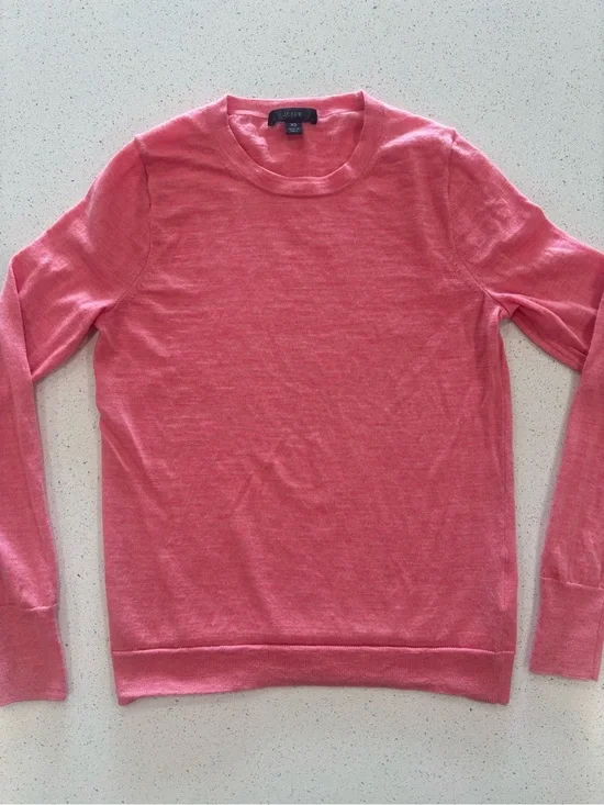 J. Crew Women’s 100% Merino Wool Crewneck Sweater - Coral Pink XS