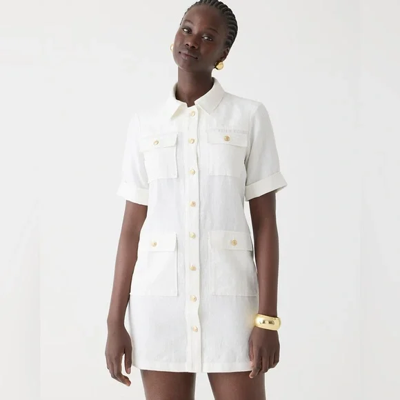 J.Crew Gamine shirtdress in linen BY826