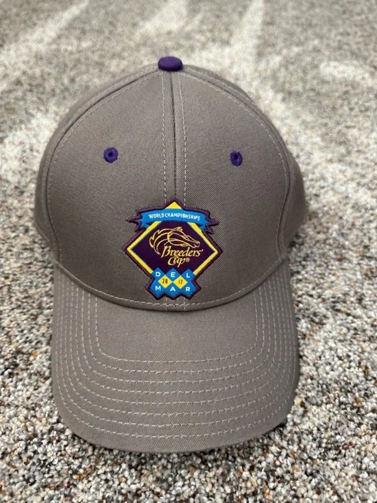 Breeders' Cup Embroidered Logo Baseball Cap - Taupe with Purple Accents
