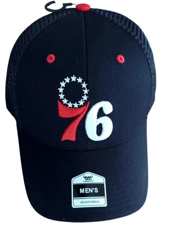 Philadelphia 76ers Hat Snapback Fan Favorite Black Mass Money Maker Mesh